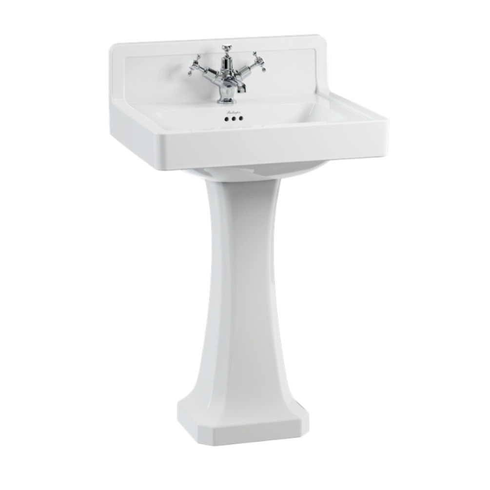 Product Cut out image of Burlington Contemporary Upstand 610mm Basin & Pedestal